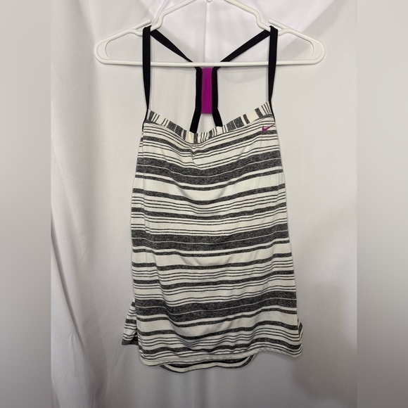 Nike Tops - Nike Women's Black and White Striped Tank Top